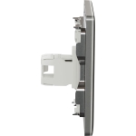 Schneider Electric 施耐德電氣 NUX31RJ6_SS UNICA X 單位RJ45 6類數據插座 (Keystone面板備防塵活門) (炫星銀)